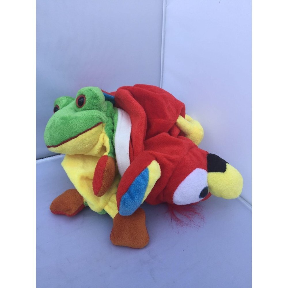 Pop Out Pets Parrot Frog Monkey 3 in 1 Reversible Plush Stuffed Animal Toy